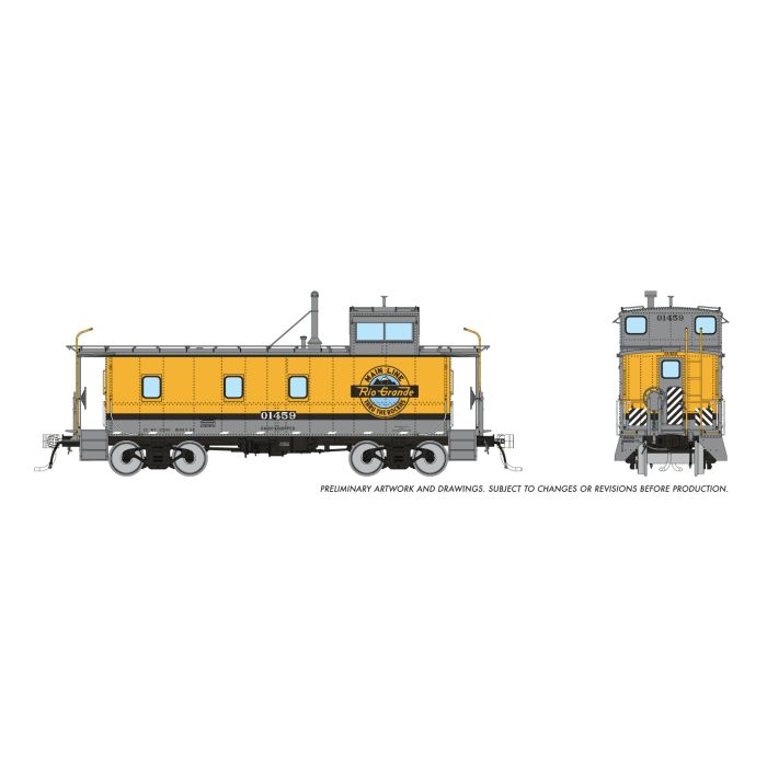 HO Rapido D&RGW Steel Caboose #01418 Post War Single Stripe Caboose PREORDER