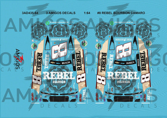 1:64 3 Amigos Decals #8 REBEL BOURBON 2024 CAMARO Decal Set