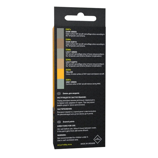 Arcus Hobby Colors RAF WW2 Trainers Paint Set - Fusion Scale Hobbies