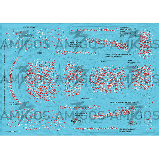 3 Amigos Decals COCA COLA BOTTLE CONFETTI RED AND LIGHT GREY Decal Set 1:24