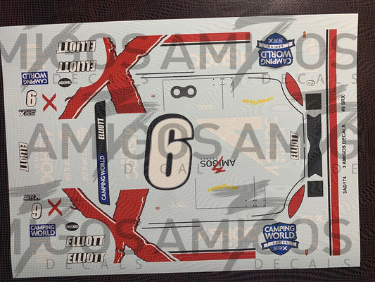 3 Amigos Decals #9 CHASE ELLIOTT SRX 1/24 Decal Set - 2