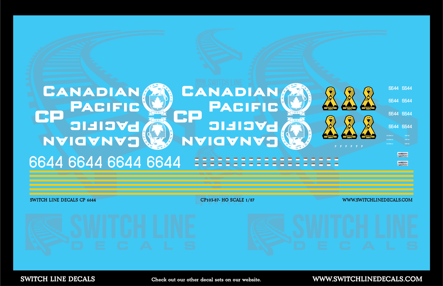 HO Scale Canadian Pacific Veterans Locomotive 6644 Decal Set
