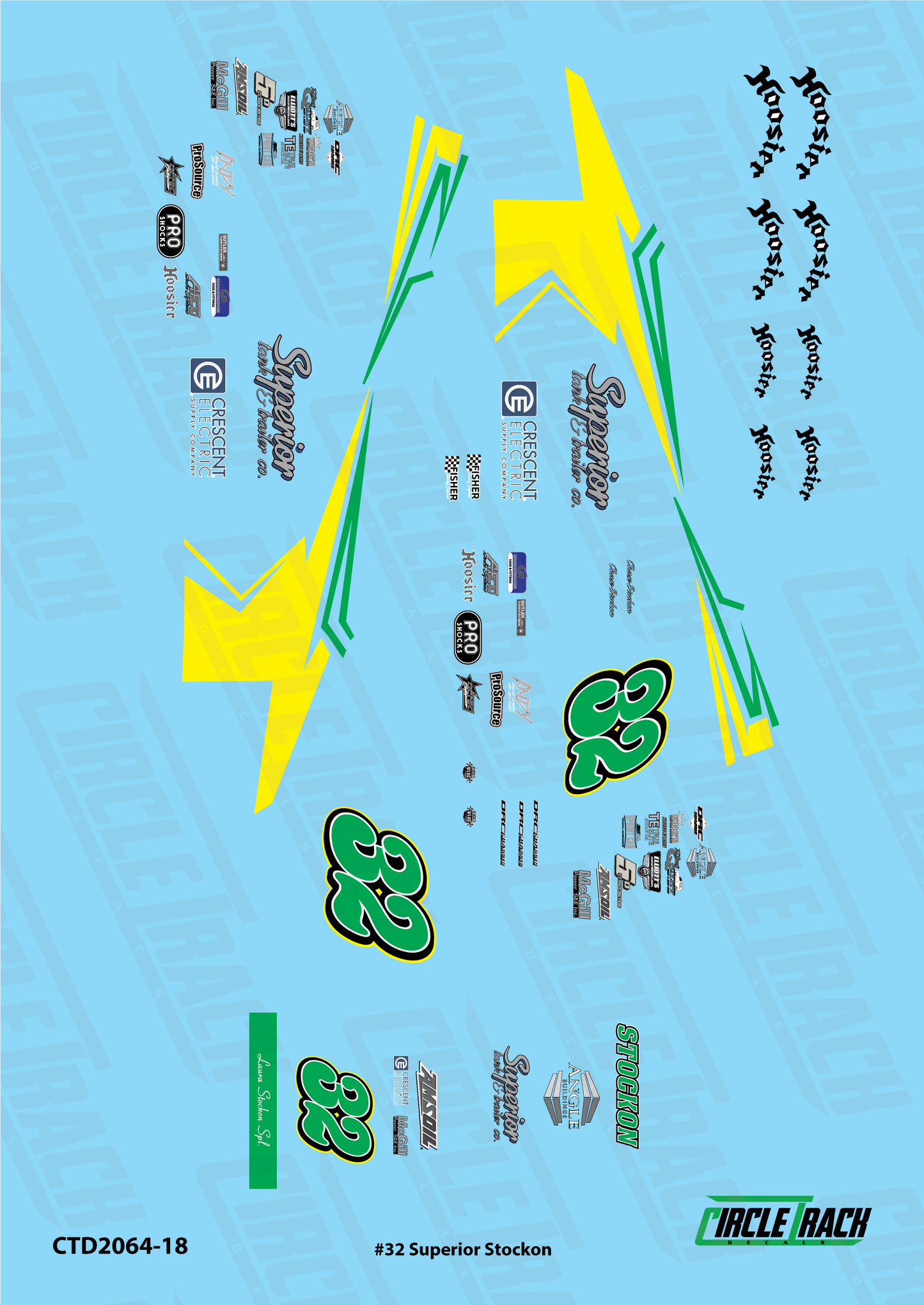 Circle Track Decals #32 Superior Stockon Sprint Car 1:18