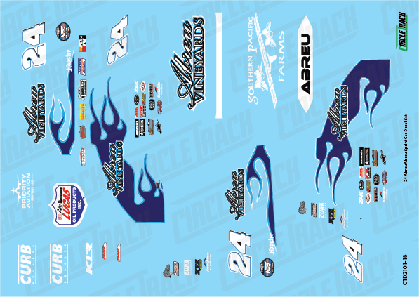 Circle Track Decals #24 Abreu Sprint Car Decal Set 1:18