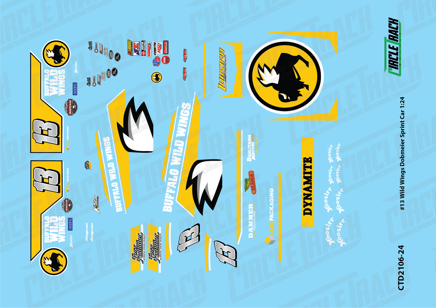 Circle Track Decals #13 Wild Wings Dobmeier Sprint Car 1:24