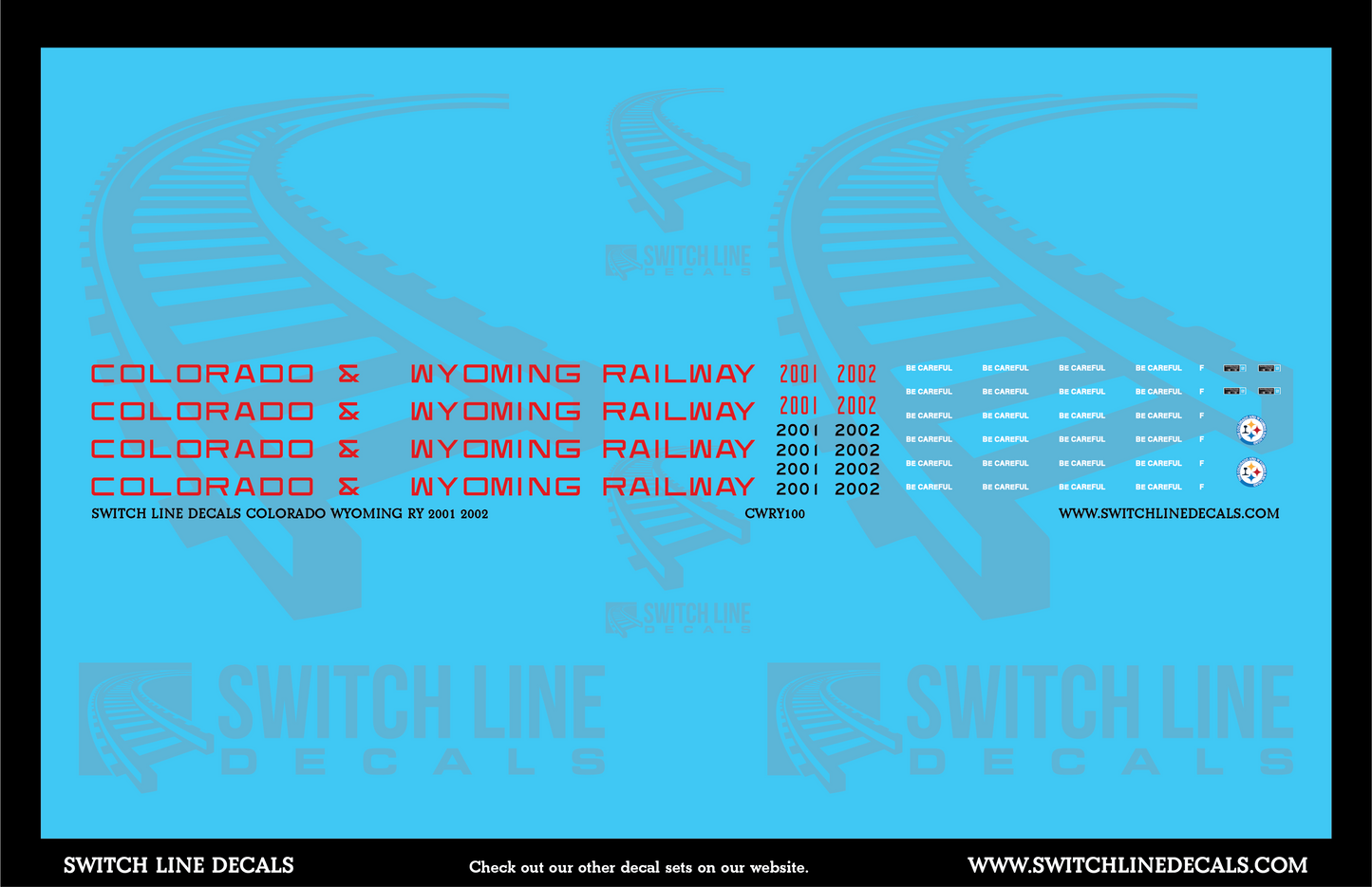 N Scale Colorado and Wyoming Railroad Locomotives Decal Set
