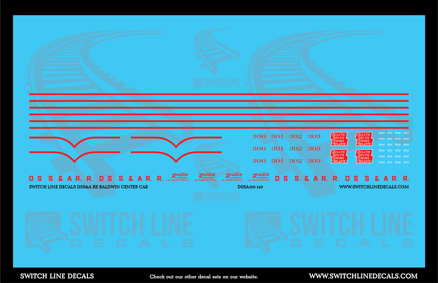 N Scale Duluth South Shore Atlantic Center Cab Decal Set