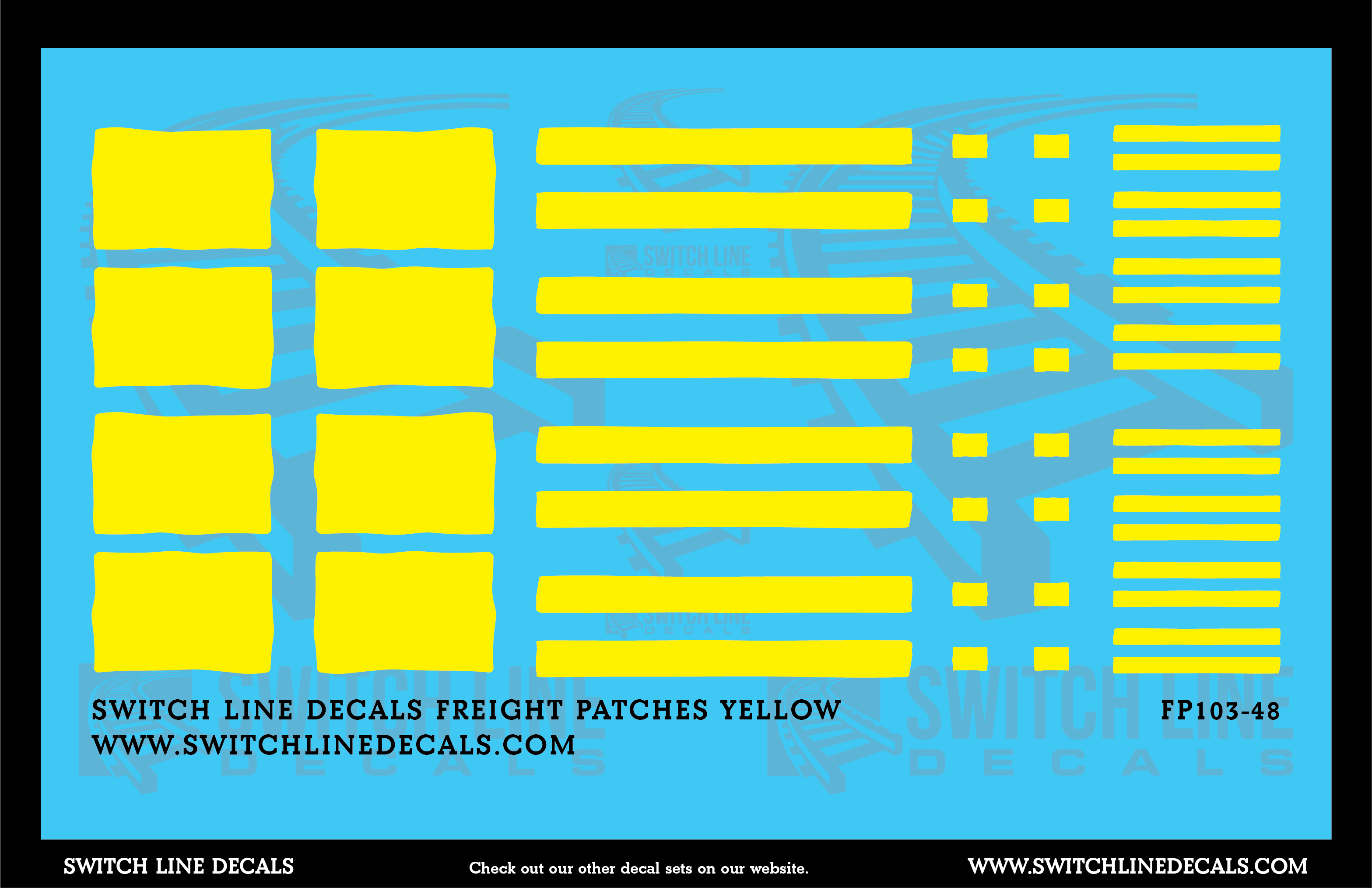 O Scale Yellow Freight Patches Decal Set Mountain West Model Trains