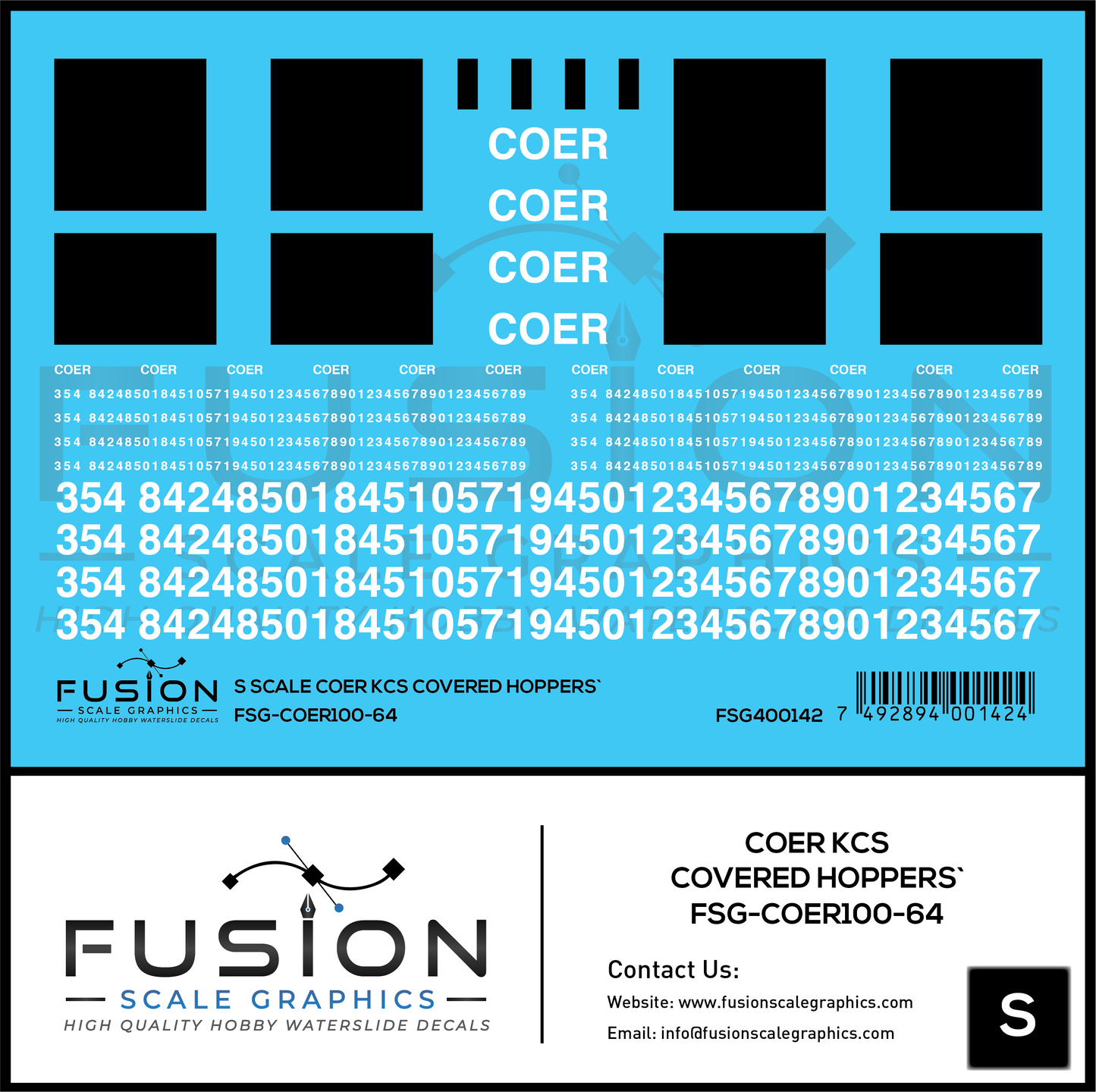 S Scale COER Covered Hoppers Patching Decal Set