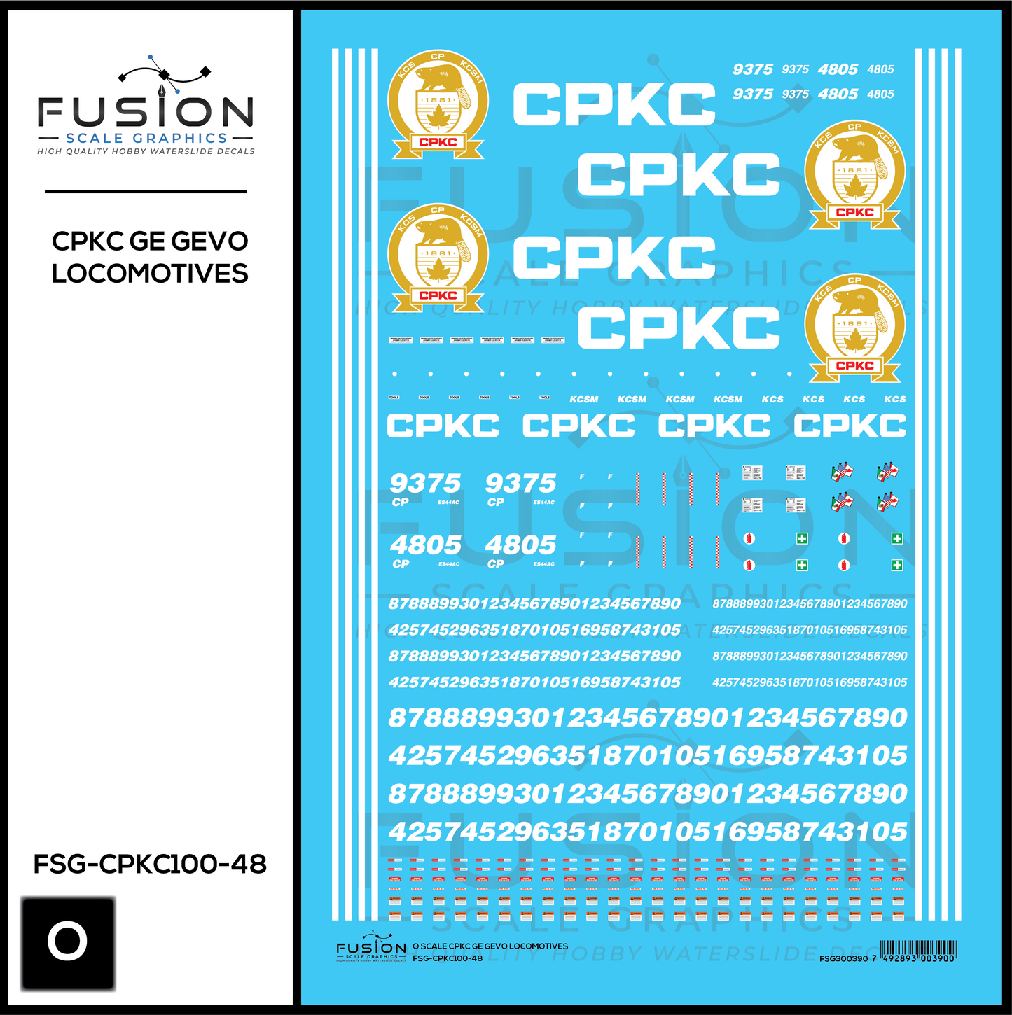 O Scale CPKC GE GEVO Locomotives Decal Set