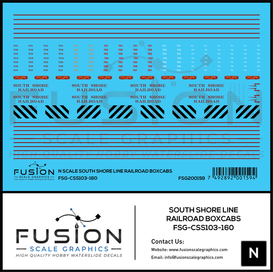 N Scale South Shore Railroad Boxcabs Decal Set