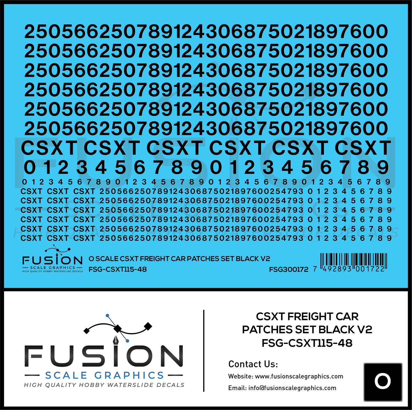 O Scale CSX Freight Car Patches Set V2 Black