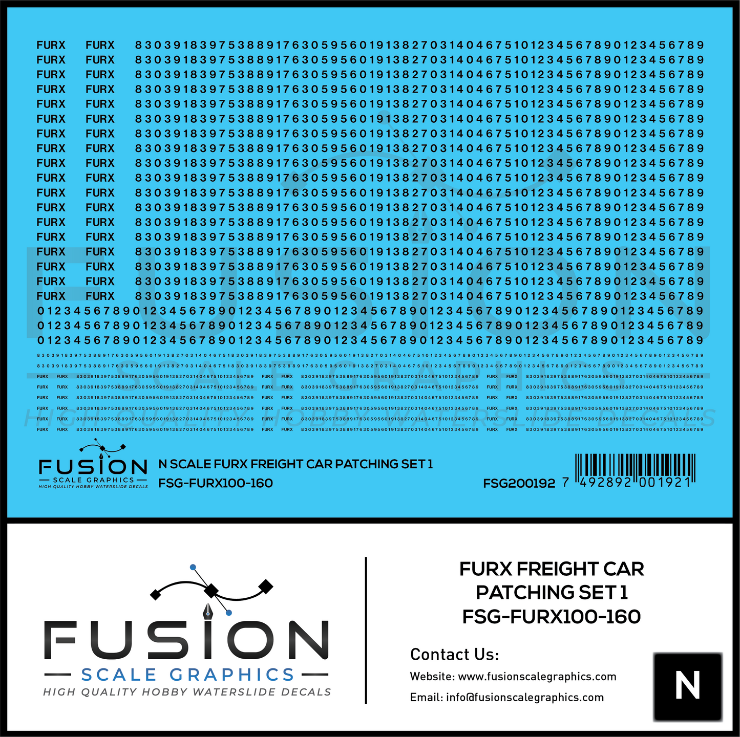 N Scale FURX Freight Car Patches Set 1 Black