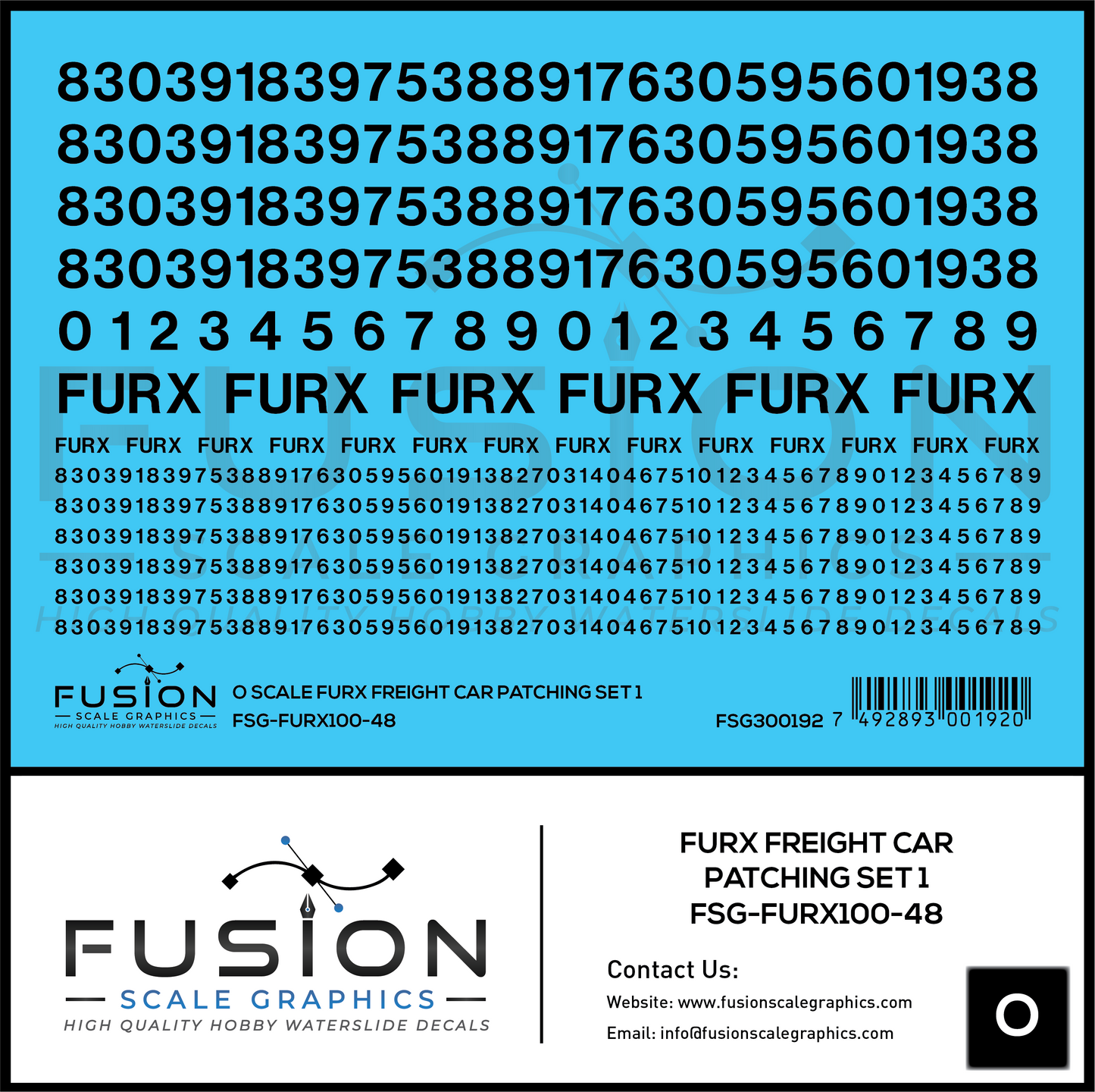 O Scale FURX Freight Car Patches Set 1 Black