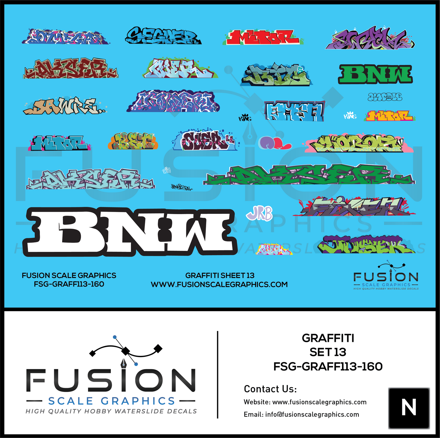 N Scale Graffiti Decal Set 13