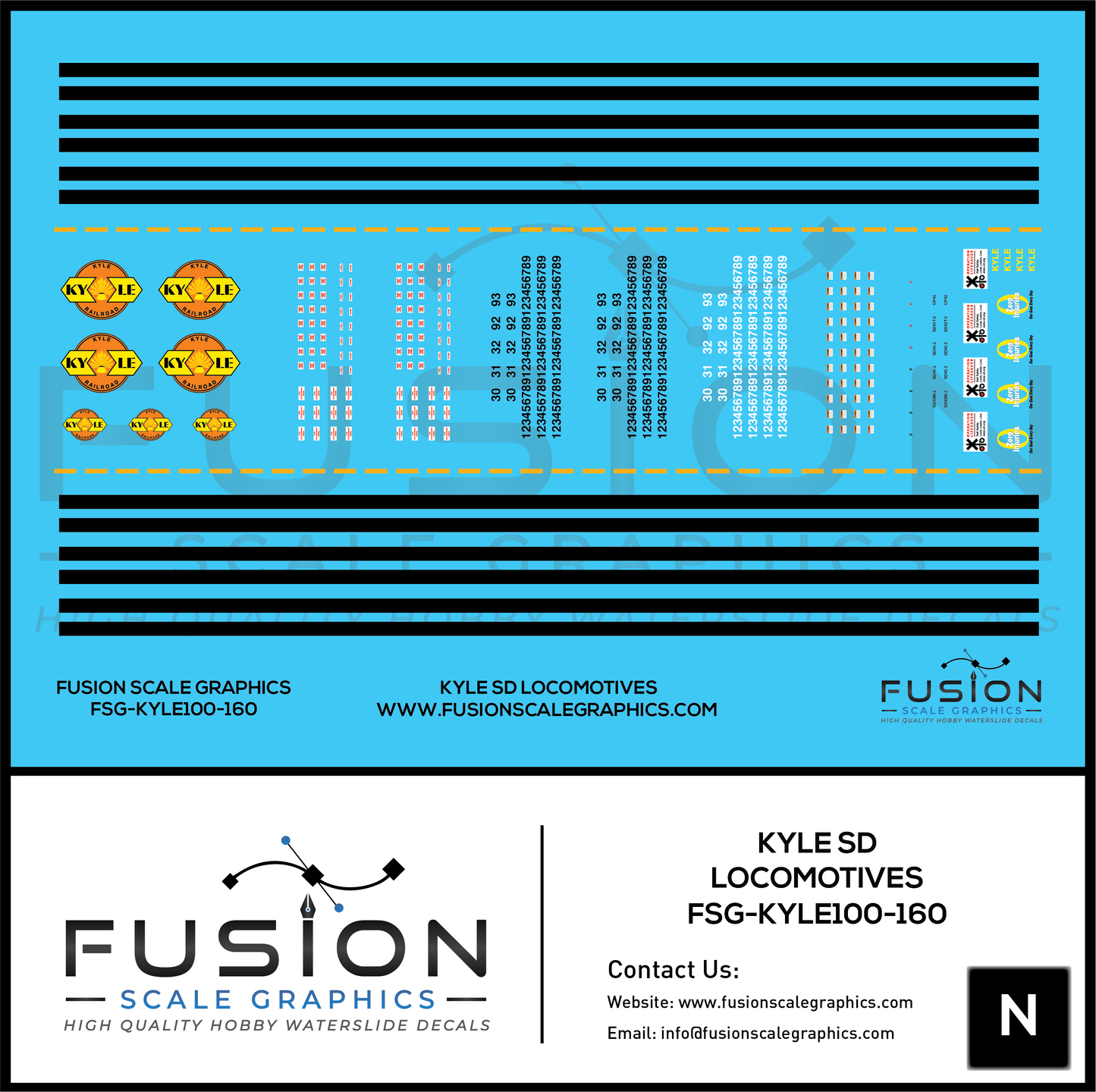 N Scale KYLE EMD SD Locomotives Decal Set