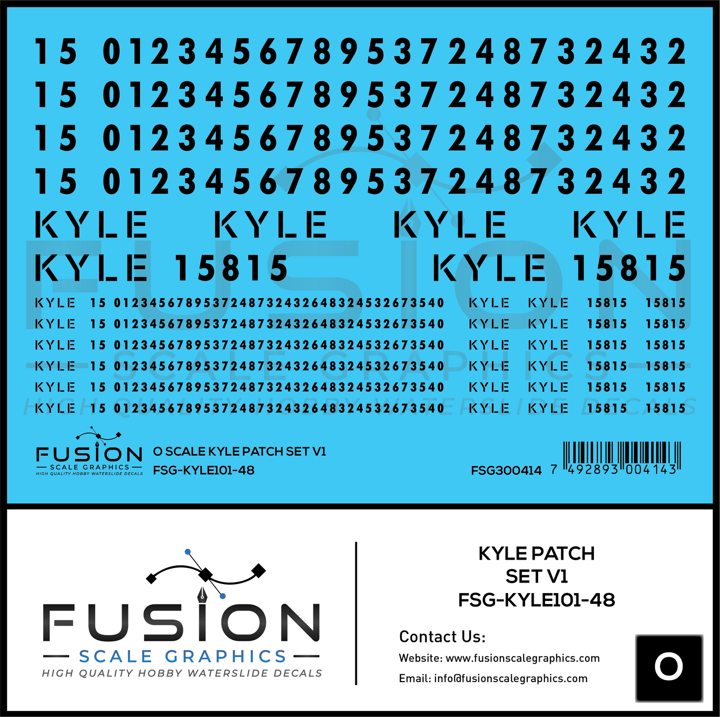 O Scale KYLE Patch Decal Set V1