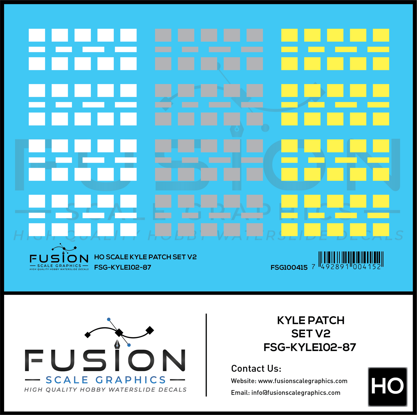 HO Scale KYLE Patch Set V2 Decal Set