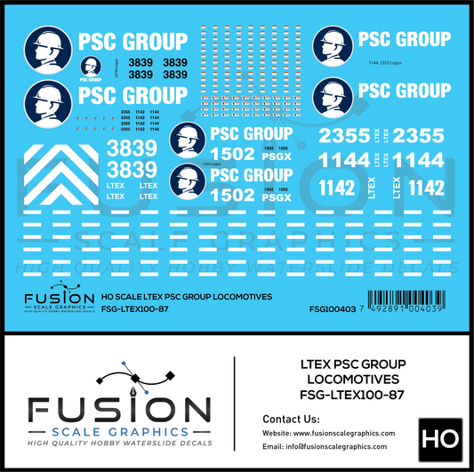 HO Scale LTEX PSC Group Locomotives Decal Set