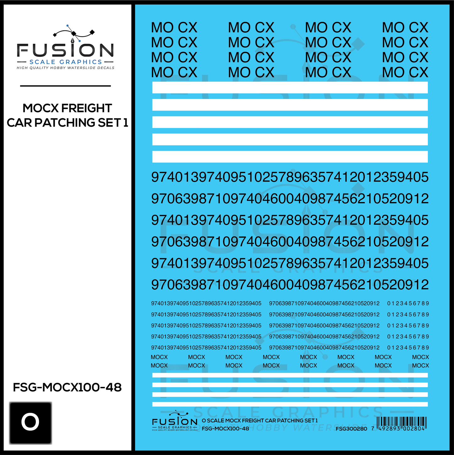 O Scale MOCX Freight Car Patching Set 1 Decal Set