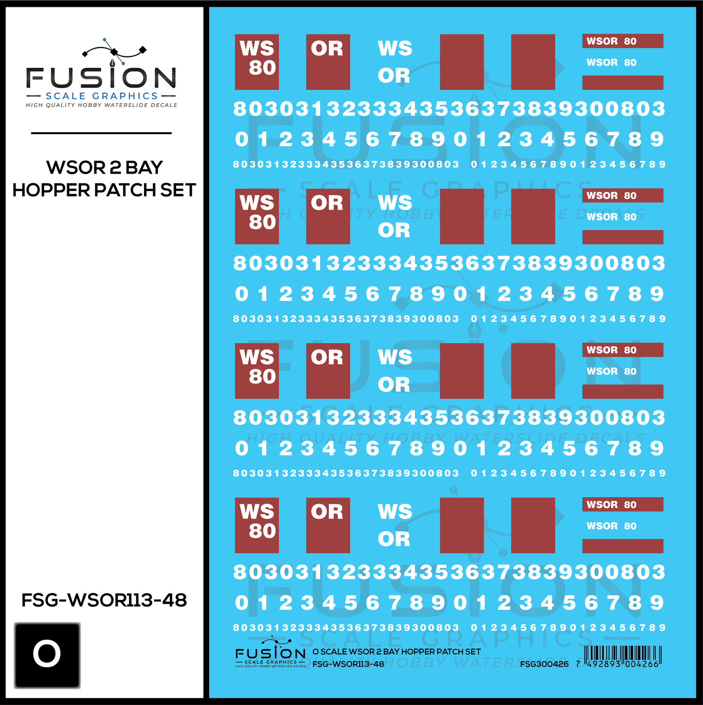 O Scale Wisconsin & Southern 2 Bay Hopper Patching Decal Set