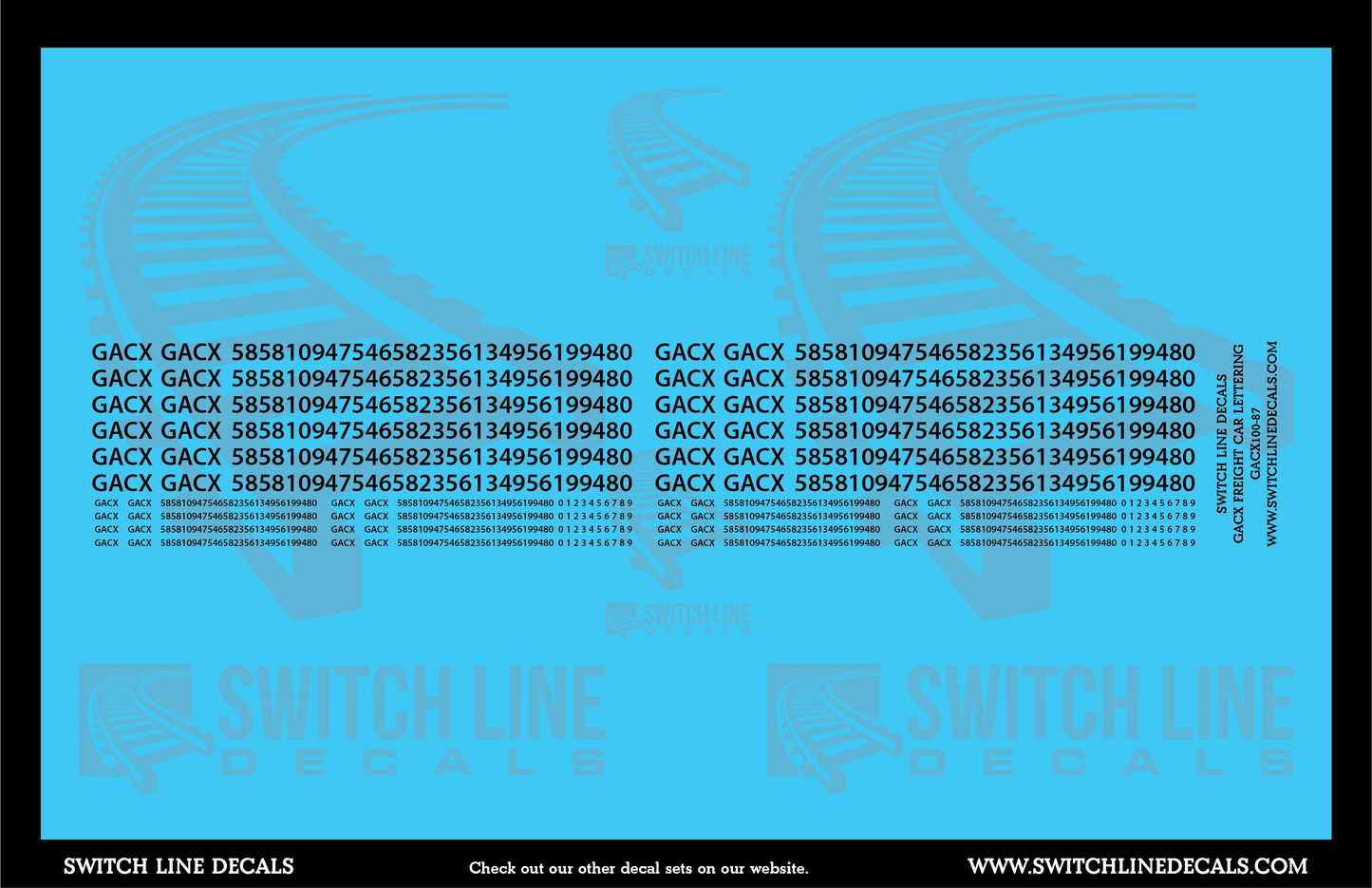 HO Scale GACX Freight Car Lettering Decal Set
