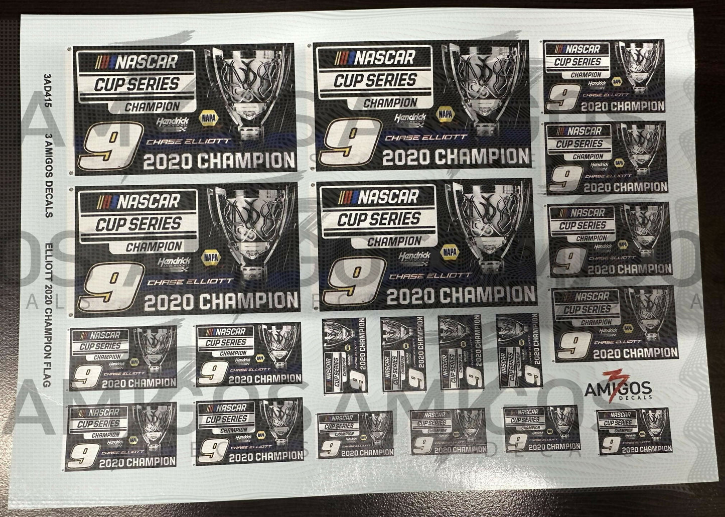 3 Amigos Decals 2020 ELLIOTT CHAMPIONSHIP FLAGS Decal Set