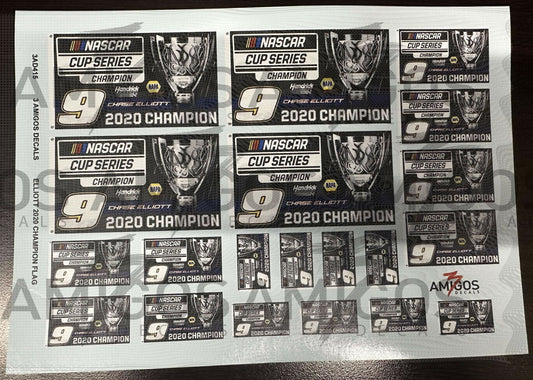 3 Amigos Decals 2020 ELLIOTT CHAMPIONSHIP FLAGS Decal Set