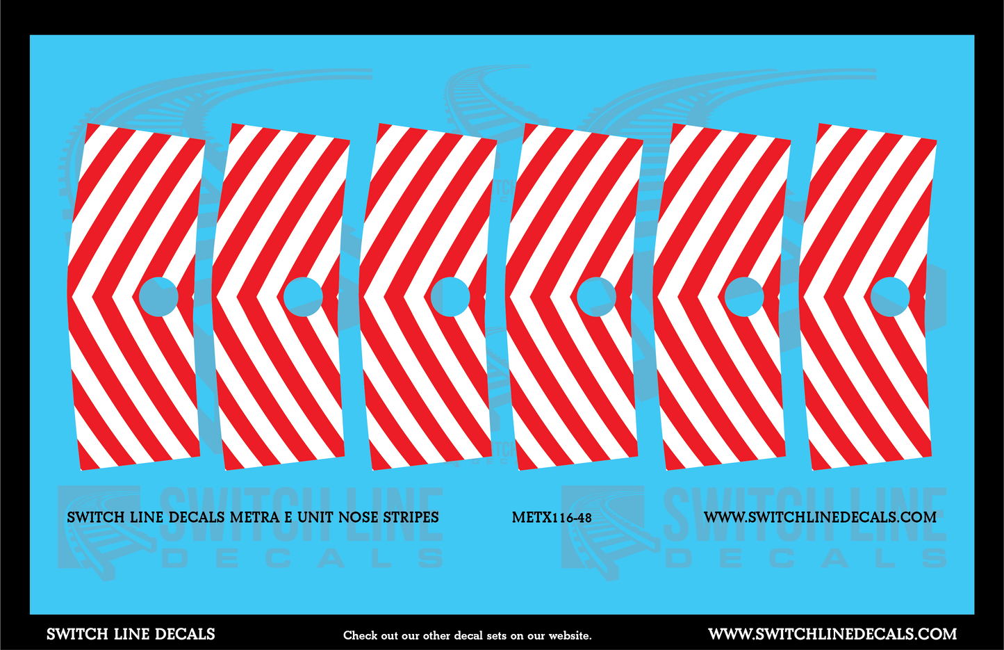 O Scale Metra E Unit Nose Stripes Locomotive Decal