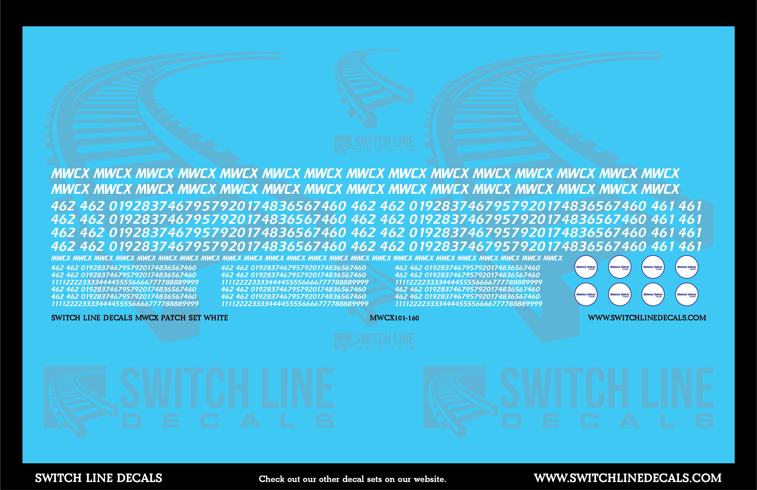 N Scale MWCX White Patch Decal Set – Mountain West Model Trains
