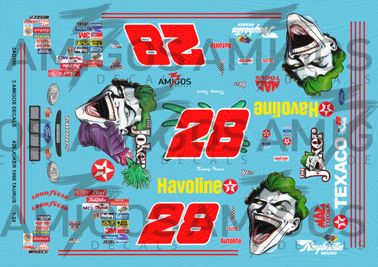 3 Amigos Decals Joker #28 1998 Taurus Racecar Decal Set 1:24