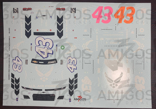3 Amigos Decals #43 AIR FORCE 2022 1/24 NEON Decal Set