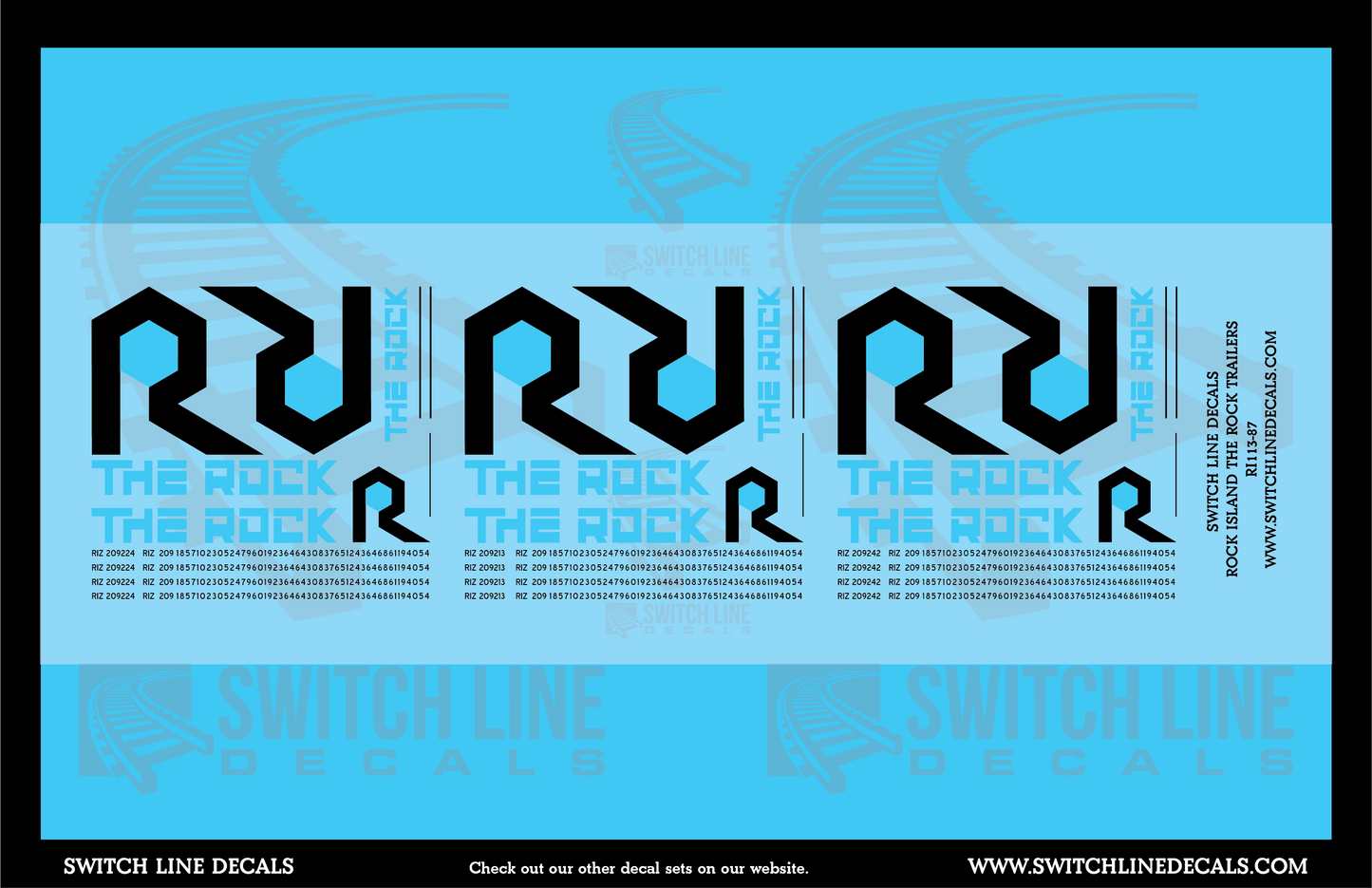 N Scale Rock Island "R" Semi Trailers Decal Set