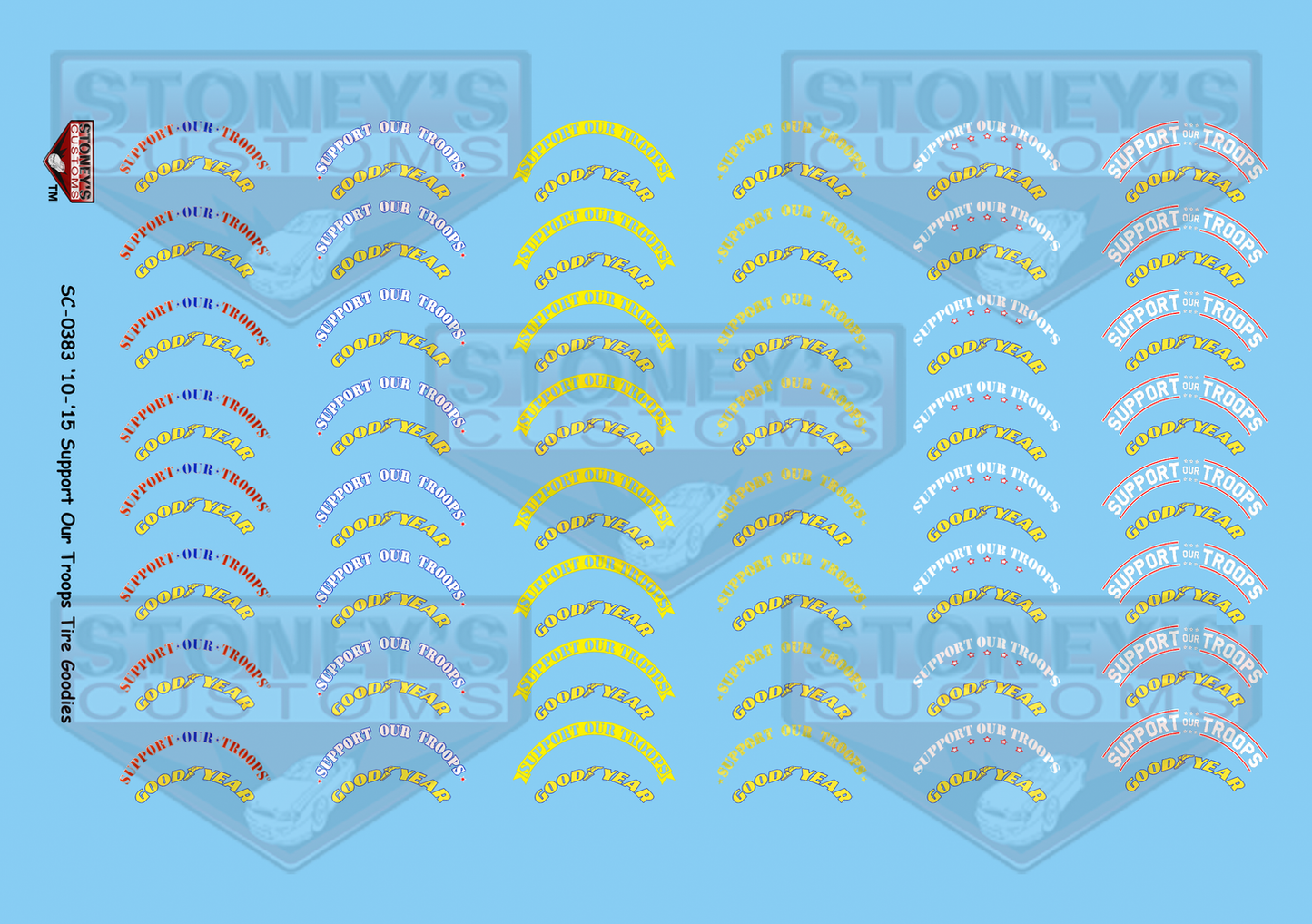 Stoney's Customs '10 - '15 Support Our Troops Goodies 1:24 Decal Set