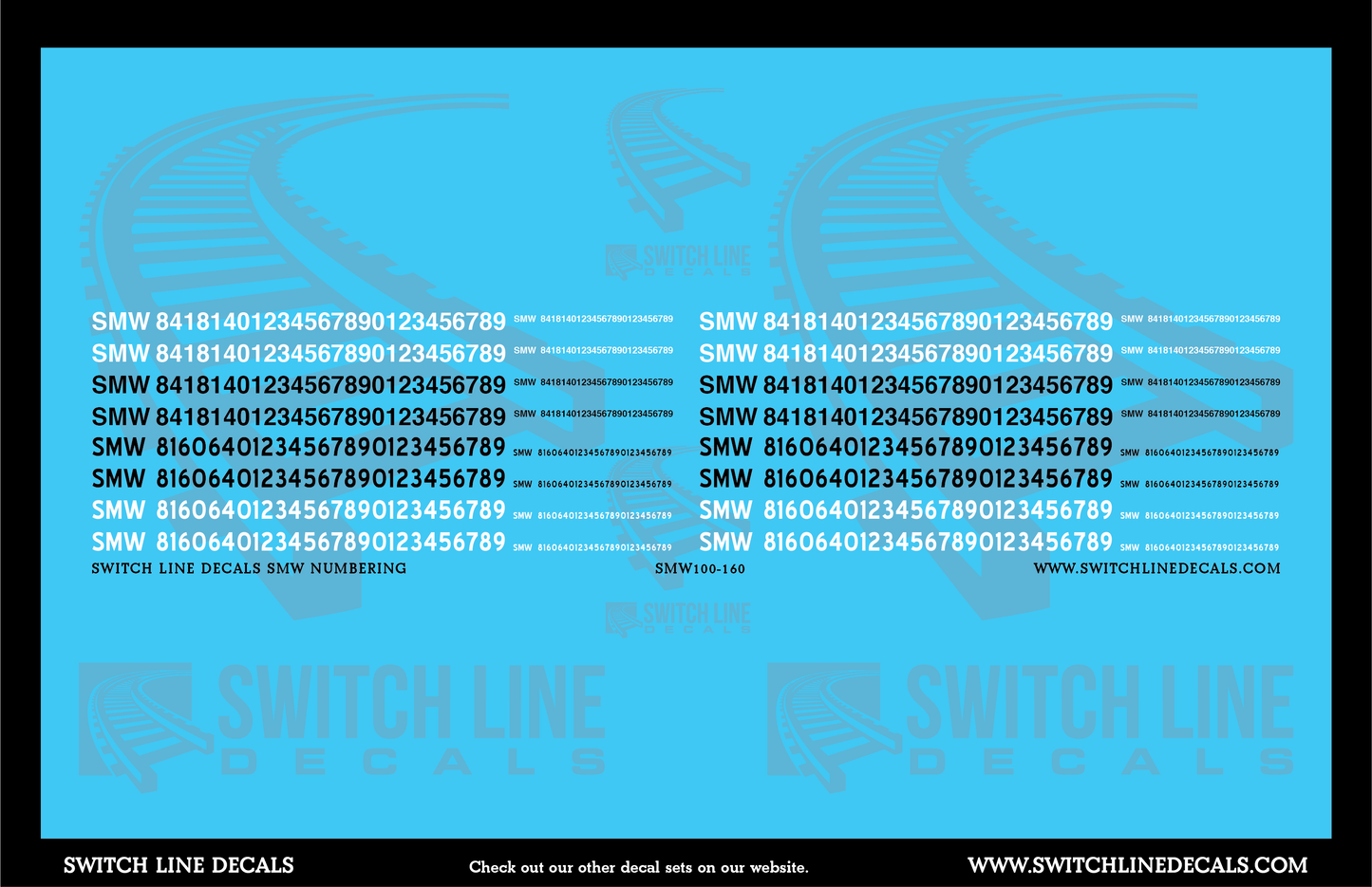N Scale SMW Numbering Decal Set