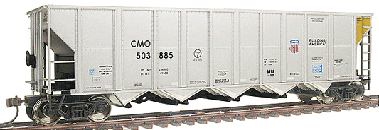 O Scale UP/CMO Style RD-4 Coal Hopper White Dashes Reflective Decal Set