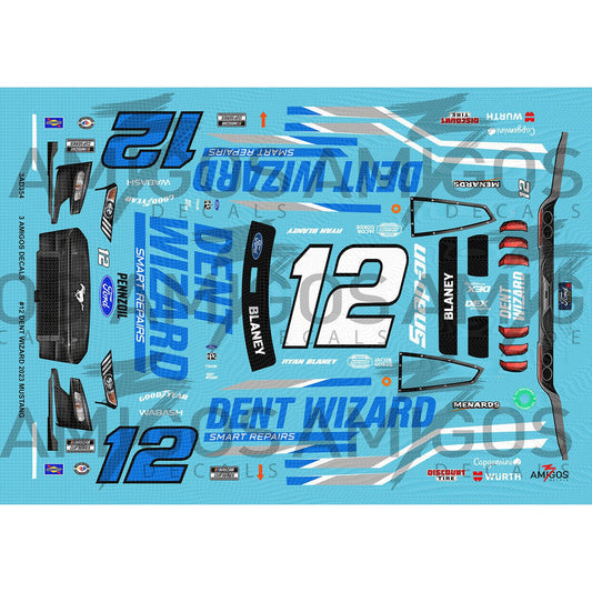 3 Amigos Decals #12 DENT WIZARD 2023 MUSTANG Decal Set 1:24