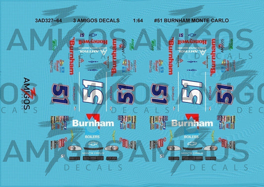 1:64 3 Amigos Decals #51 BURNHAM MONTE CARLO Decal Set