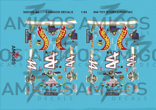 1:64 3 Amigos Decals #44 TOY STORY 2 PONTIAC Decal Set