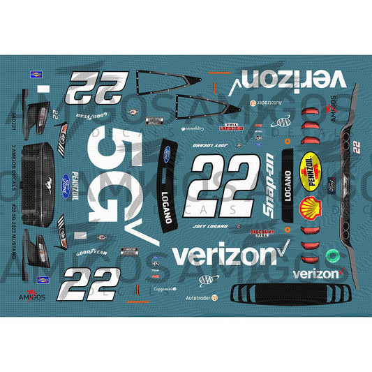 3 Amigos Decals #22 VERIZON 5G 2023 Mustang Decal Set 1:24