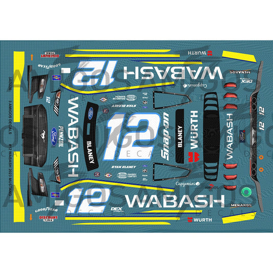 3 Amigos Decals #12 WABASH 2023 Mustang Decal Set 1:24