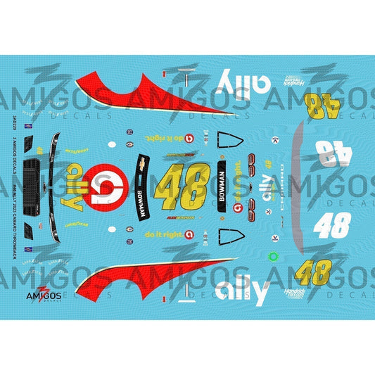 3 Amigos Decals #48 ALLY 2023 CAMARO DARLINGTON THROWBACK Decal Set 1:24