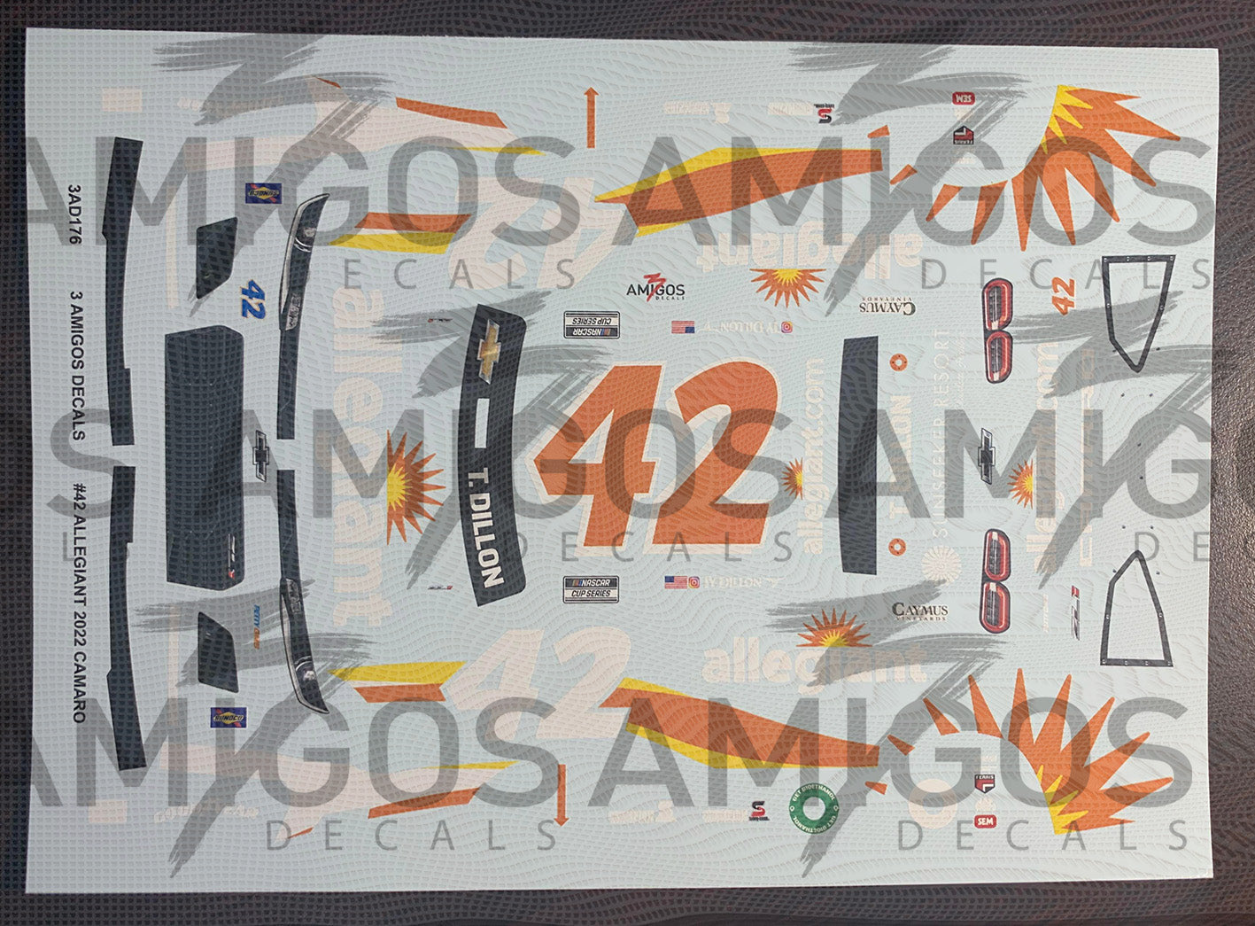 3 Amigos Decals #42 ALLEGIANT 2022 CAMARO 1/24 Decal Set - 2