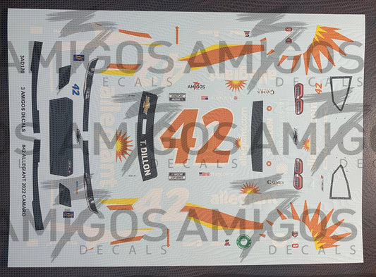 3 Amigos Decals #42 ALLEGIANT 2022 CAMARO 1/24 Decal Set - 2