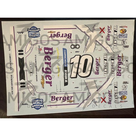 3 Amigos Decals #10 BERGER JOHNNY BENSON 2023 SRX SERIES Decal Set 1:24