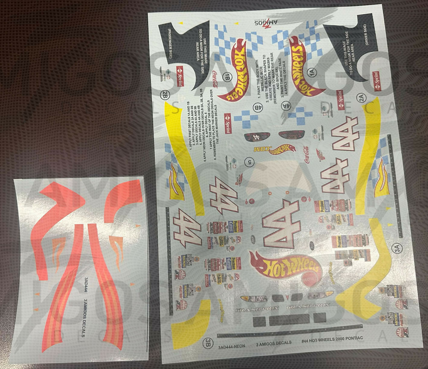 3 Amigos Decals #44 HOT WHEELS 2000 PONTIAC Decal Set 1:24