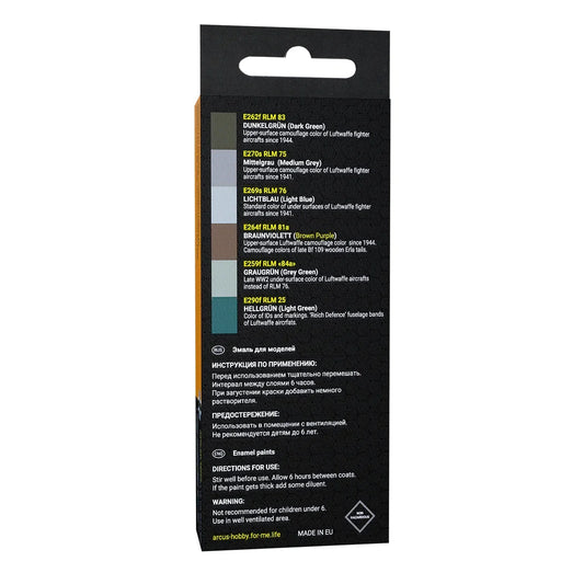 Arcus Hobby Colors Luftwaffe Defence of The Reich JG27 Paint Set - Fusion Scale Hobbies