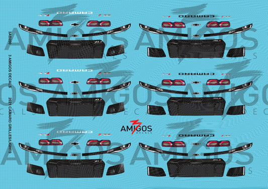 3 Amigos Decals 2021 Camaro Grilles and lights Decal Set 1:24