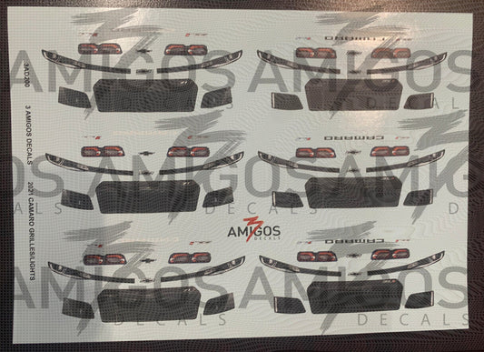 3 Amigos Decals 2021 Camaro Grilles and lights Decal Set 1:24