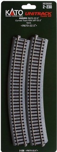 HO Scale Unitrack 26 3/8" curve 670MM wood ties
